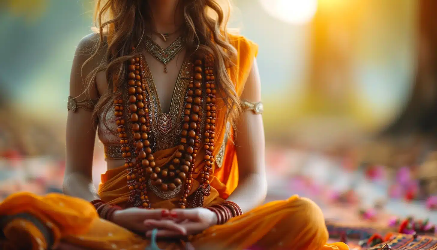woman in mantra meditation