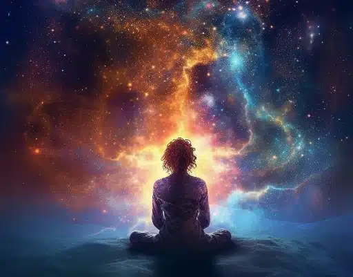 meditating with the cosmic energy