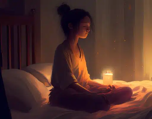 meditating at night before sleep