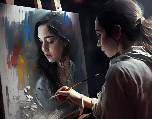 a woman painting enhancing creativity