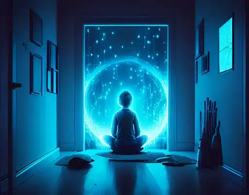 blue light for meditation