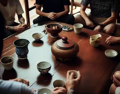 tea ceremony with family and friends